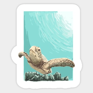 Sea turtle illustration Sticker